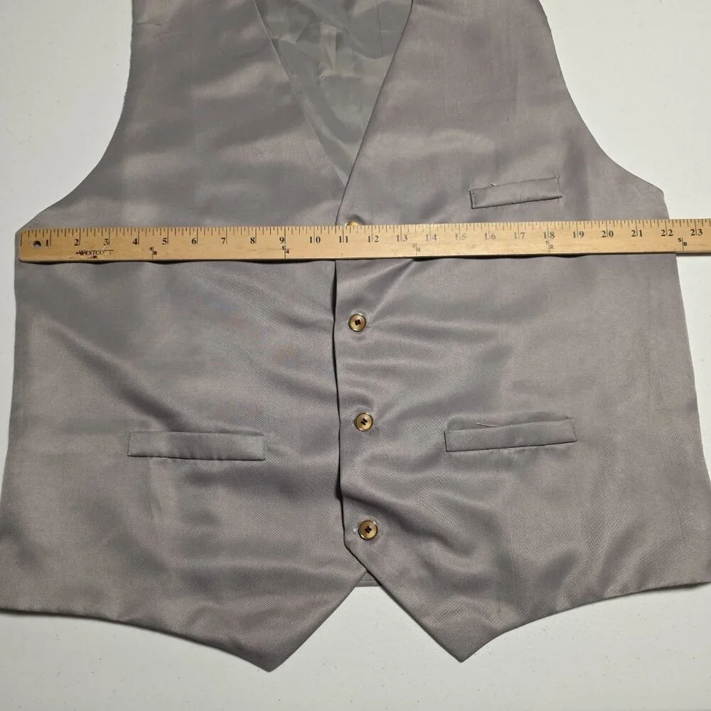 Suit Vest Waistcoat Gray Formal Wedding Prom Groomsman Unbranded Large NEW‎